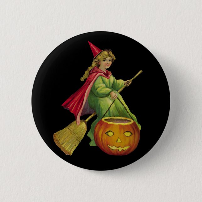 Flying Witch 6 Cm Round Badge (Front)