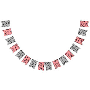 Flying witch among half moon at Halloween night 3D Bunting