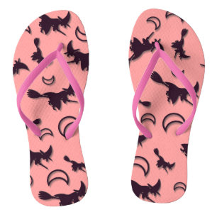 Flying witch among half moon at Halloween night 3D Thongs