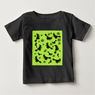 Flying witch among stars at Halloween night  3D  Baby T-Shirt