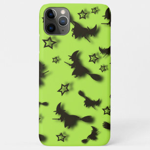 Flying witch among stars at Halloween night 3D iPhone 11 Pro Max Case