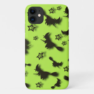 Flying witch among stars at Halloween night 3D iPhone 11 Case