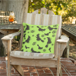 Flying witch among stars at Halloween night 3D Cushion