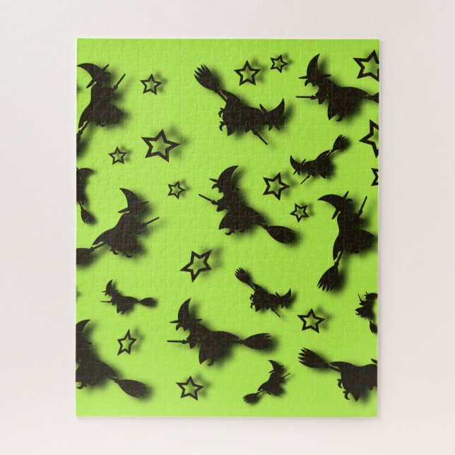 Flying witch among stars at Halloween night 3D  Jigsaw Puzzle (Vertical)