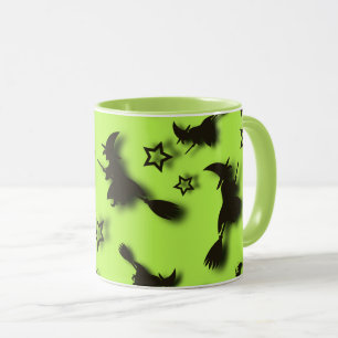 Flying witch among stars at Halloween night 3D Mug