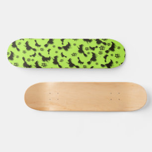 Flying witch among stars at Halloween night 3D Skateboard