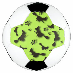 Flying witch among stars at Halloween night 3D Soccer Ball