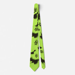 Flying witch among stars at Halloween night 3D Tie