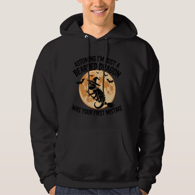 Flying Witch Bearded Dragon Hoodie (Front)