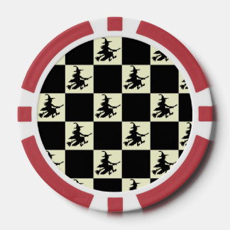 Flying Witch Black & Yellow Chequered Poker Chips