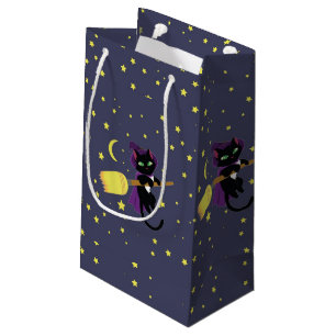 Flying Witch Cat Small Gift Bag
