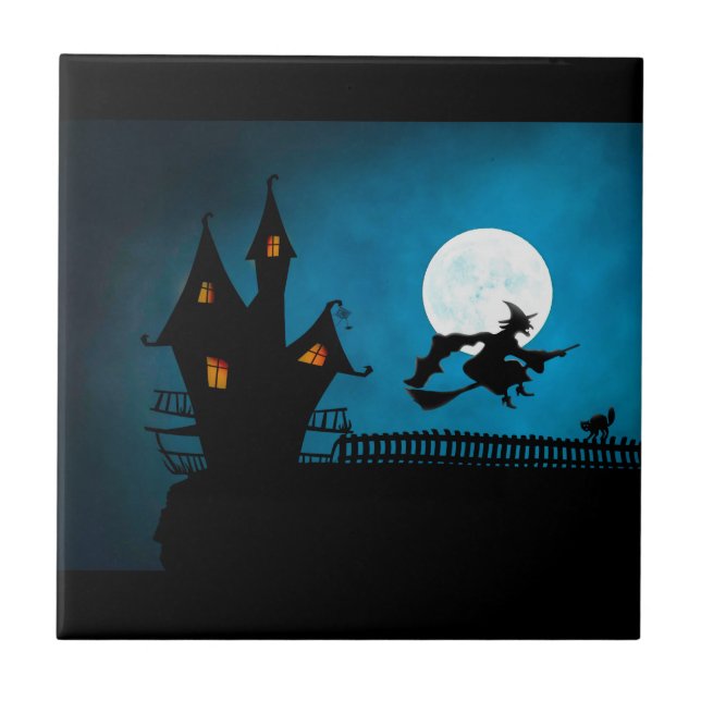 Flying Witch Ceramic Tile (Front)