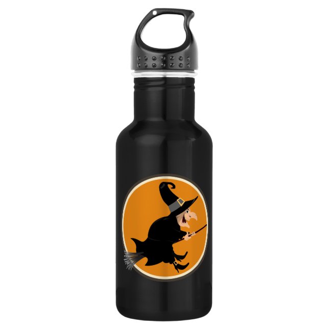 Flying Witch Halloween 532 Ml Water Bottle (Front)