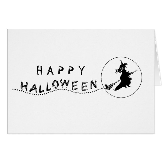 Flying Witch Halloween Greeting Card (Front Horizontal)