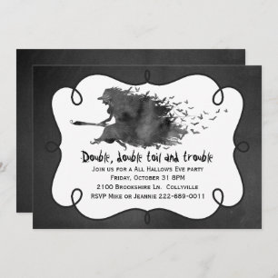 Flying Witch Halloween Party Invitation