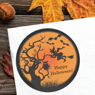 Flying Witch Happy Halloween Sticker