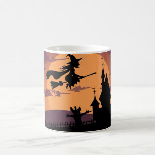 Flying Witch Mug Classic Halloween Coffee Cup