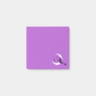 Flying Witch Post It Notes / Purple