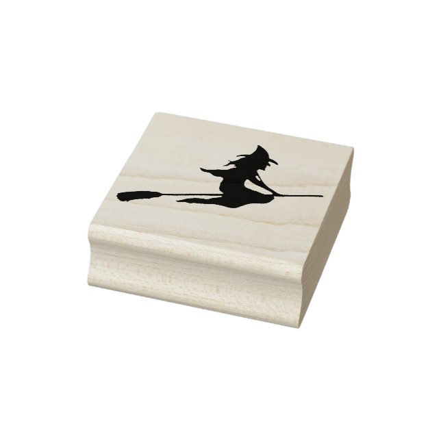 Flying witch silhouette art stamp (Stamp)