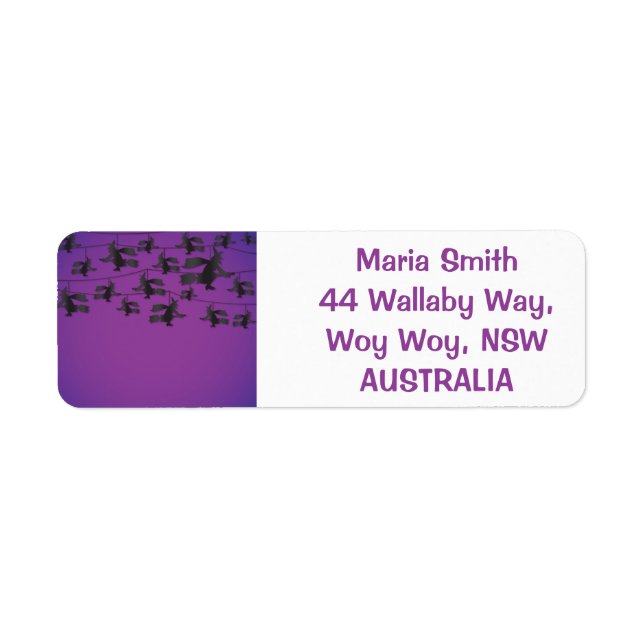 Flying witch string return address label (Front)