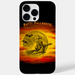 Flying witch with black cat , halloween night Case-Mate iPhone 14 pro max case