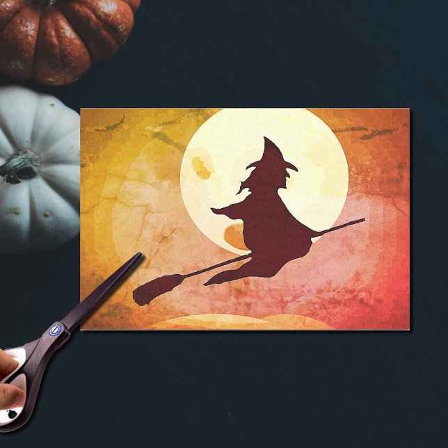 Flying Witch  with full moon  no2 Tissue Paper (Creator Uploaded)