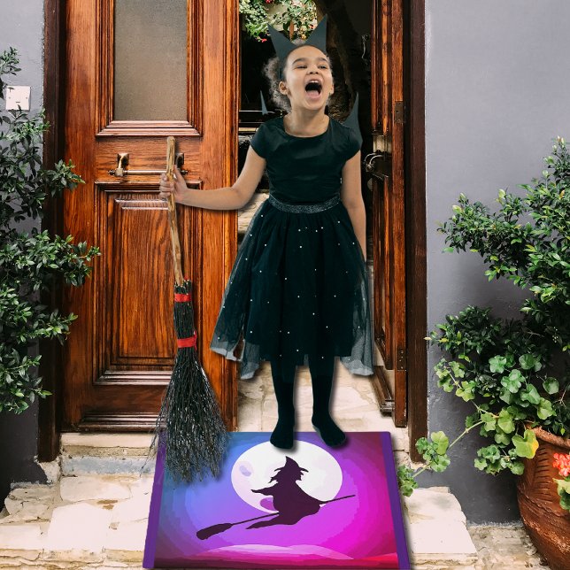 Flying Witch  with full moon no3 Doormat (Creator Uploaded)