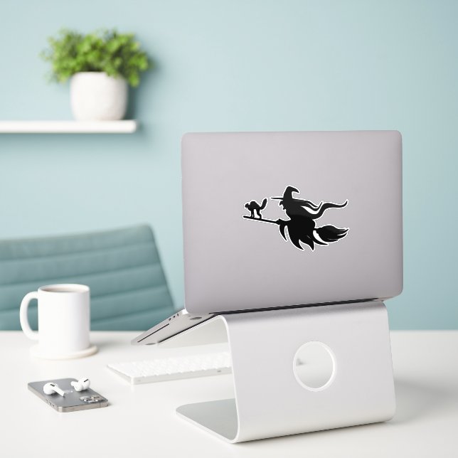 Flying witchHalloween silhouette (Laptop On Desk)