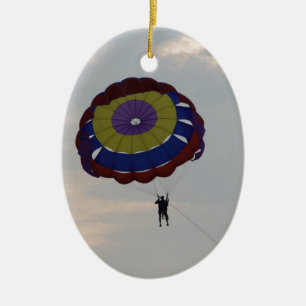 Flying with a parasail ceramic tree decoration