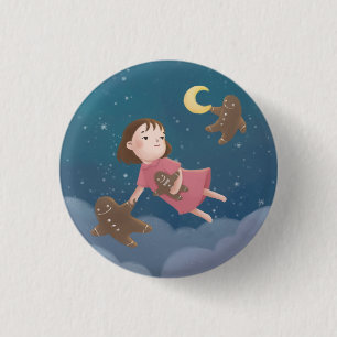 Flying with Gingerbread Cookies Dream 3 Cm Round Badge