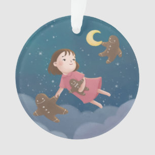 Flying with Gingerbread Cookies Dream Ornament