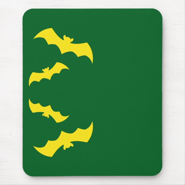 Flying Yellow Halloween Bats Mouse Pad (Front)