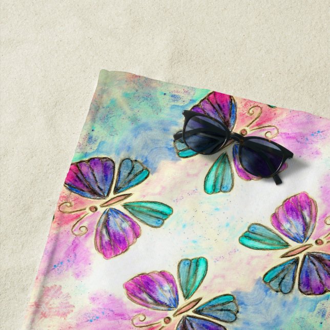 Flyingl Butterflies -Beach Towel (In Situ)