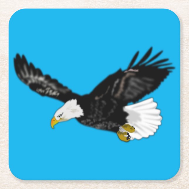 Flyng American Bald Eagle Paper Coaster (Front)