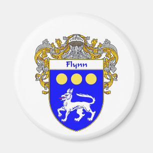 Flynn Coat of Arms (Mantled) Magnet