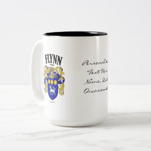 Flynn Family Crest, Translation & Meaning Two-Tone Coffee Mug