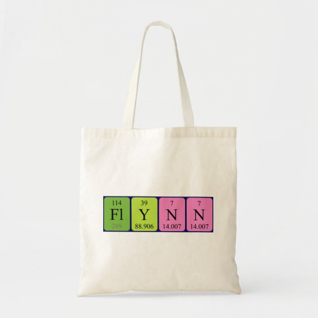Flynn periodic table name tote bag (Front)