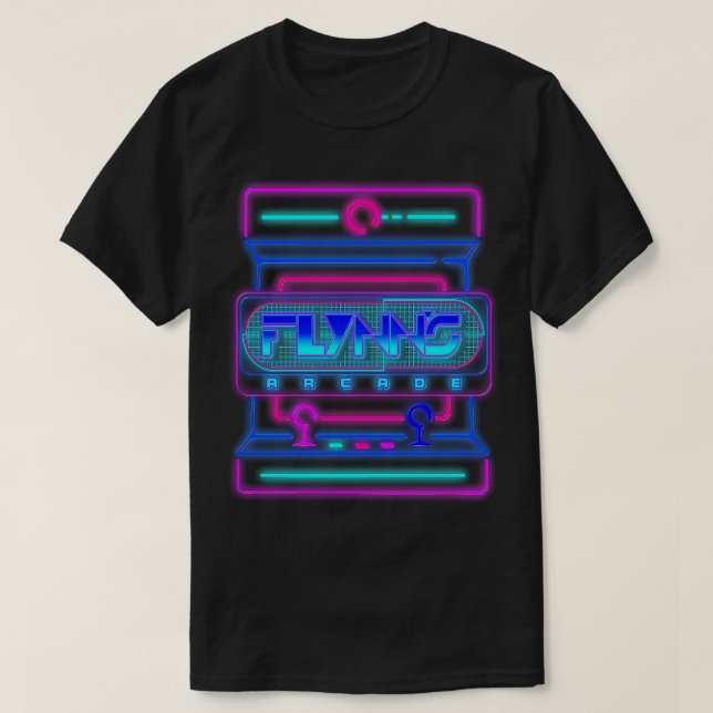 Flynns Arcade 80s Neon Game Movie T-Shirt (Design Front)