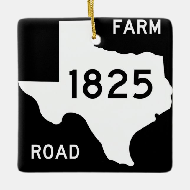 FM 1825 Pflugerville Sign Ceramic Ornament (Front)