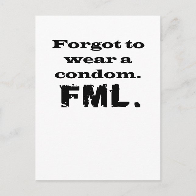 FML Condom Postcard (Front)
