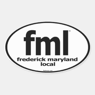 FML Frederick Maryland Local Decal Oval Sticker