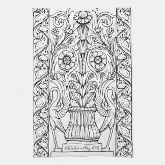 FNC Urn & Swans Kitchen Towels
