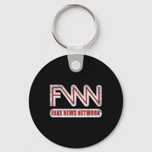 Fnn Logo Fake News Network Funny Political Joke Key Ring