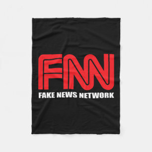 Fnn Logo Fake News Network Funny Trump  Fleece Blanket