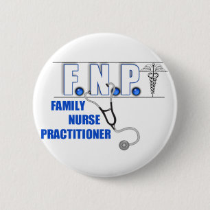 FNP  LOGO  STETHOSCOPE FAMILY NURSE PRACTITIONER 6 CM ROUND BADGE