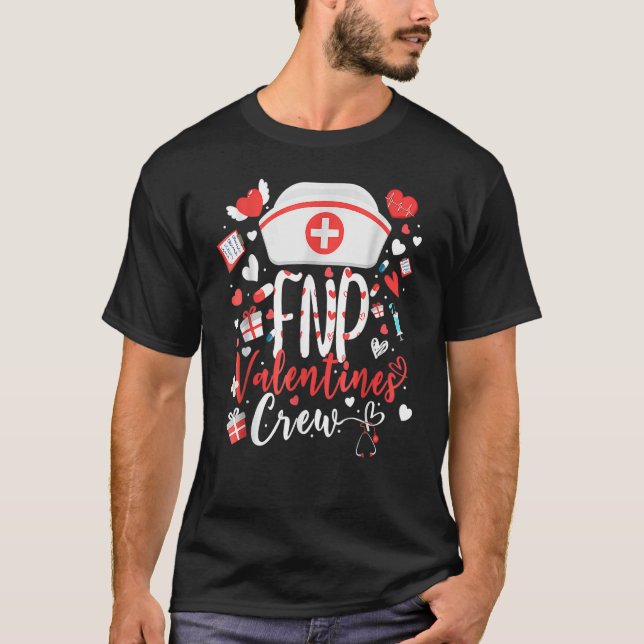 FNP LOVE Stethoscope Nurse Life FNP Valentines Nur T-Shirt (Front)