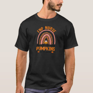 FNP Nurse Rainbow I Care The Cutest Pumpkins Costu T-Shirt