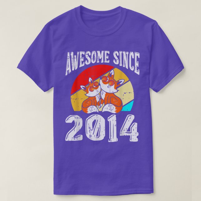 Fo Awesome Since 2014 8th Birthday 8 Years Old Fo  T-Shirt (Design Front)