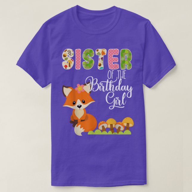 Fo Birthday Sister Of The Birthday Girl Animal Lov T-Shirt (Design Front)