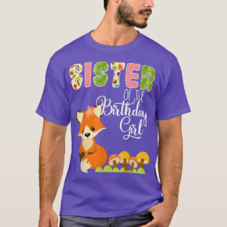 Fo Birthday Sister Of The Birthday Girl Animal Lov T-Shirt